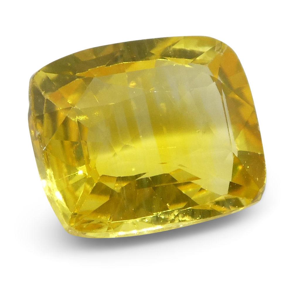 2.07 ct Cushion Yellow Sapphire from Sri Lanka, premium Ceylon gem by SkyJems, vibrant golden-yellow corundum stone