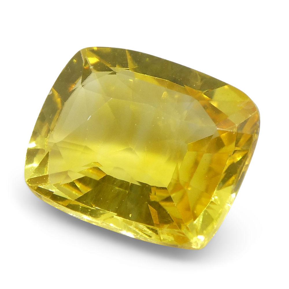 2.07 ct Cushion Yellow Sapphire from Sri Lanka, premium Ceylon gemstone by SkyJems Canadian jewelers