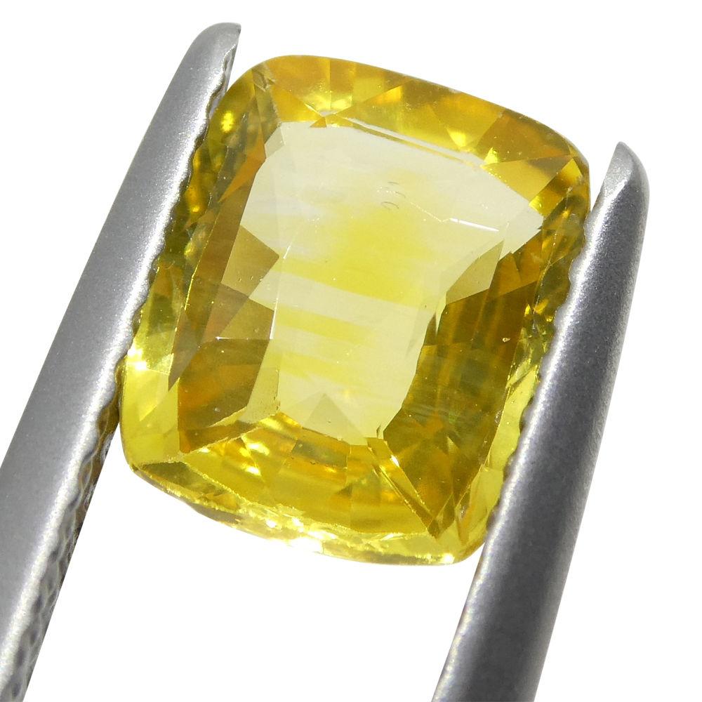 2.07 ct Cushion Yellow Sapphire from Sri Lanka, premium Ceylon gemstone by SkyJems Canadian gem specialists