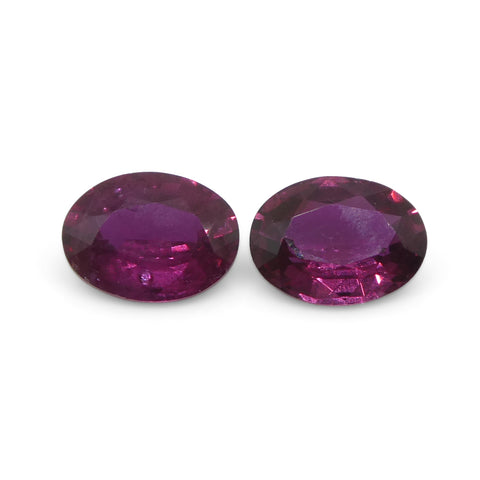0.76ct Pair Oval Purple Sapphire from Thailand