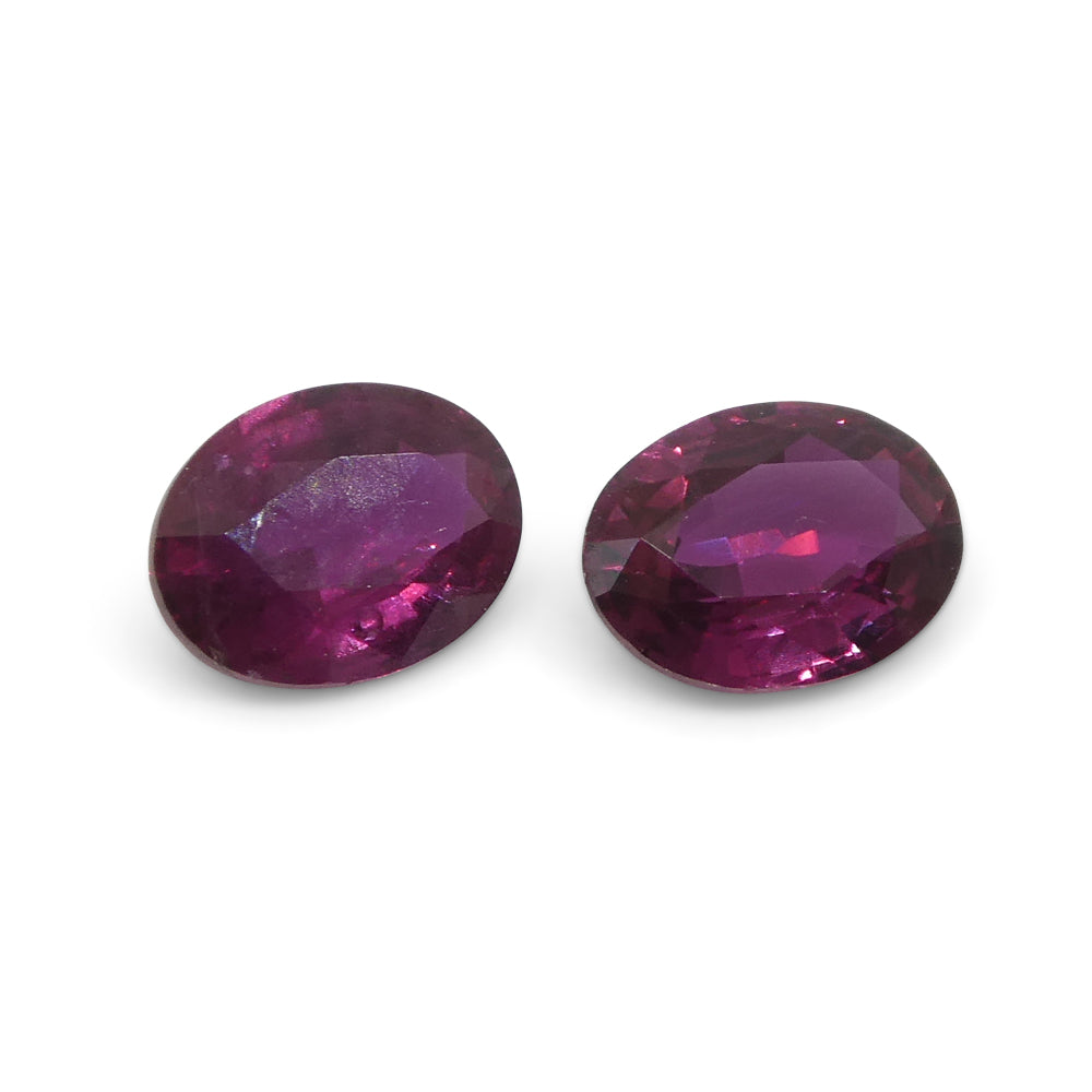 0.76ct Pair Oval Purple Sapphire from Thailand - Skyjems Wholesale Gemstones