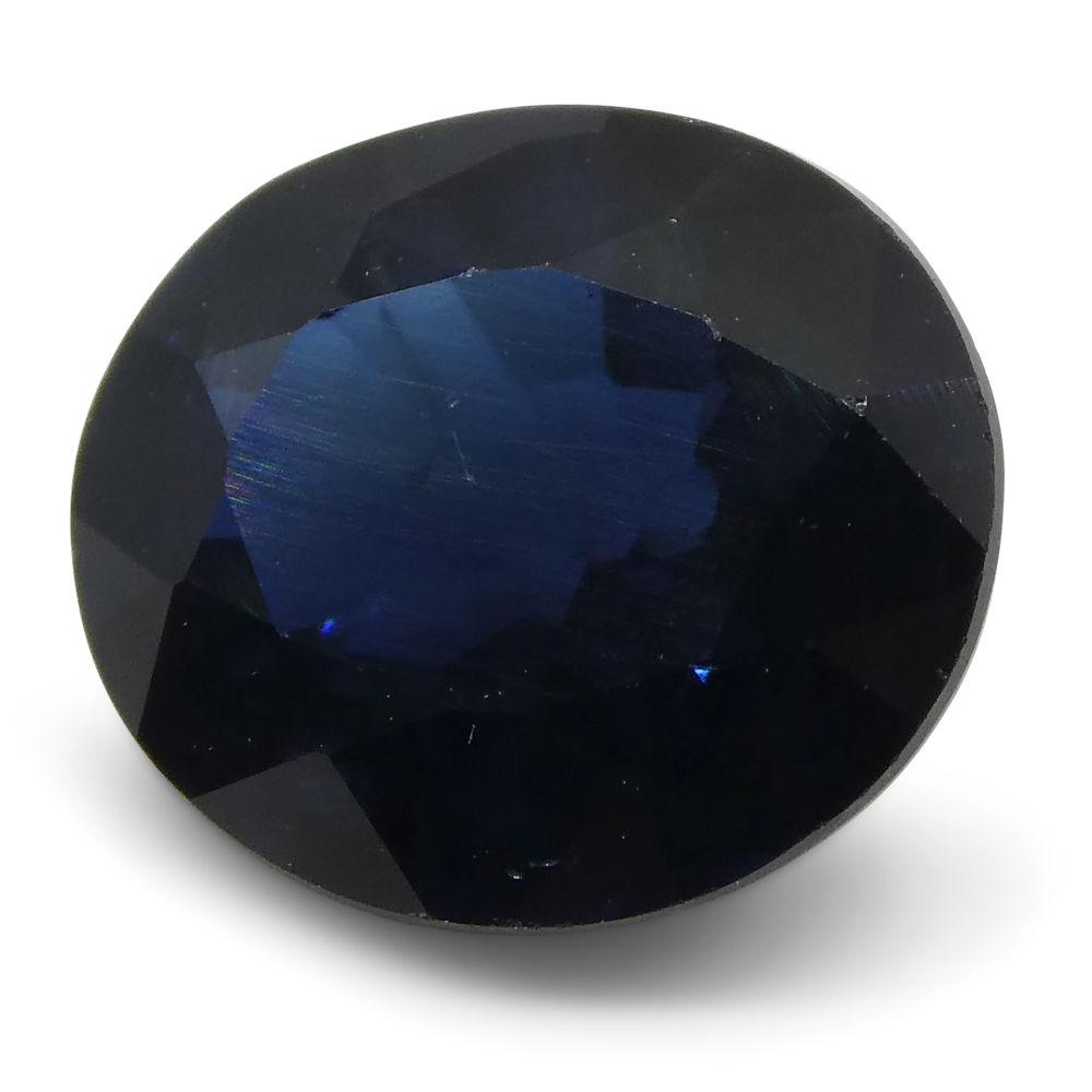 Blue oval sapphire 1.66 ct from Thailand, precision-cut single stone by SkyJems Canadian gemstone experts