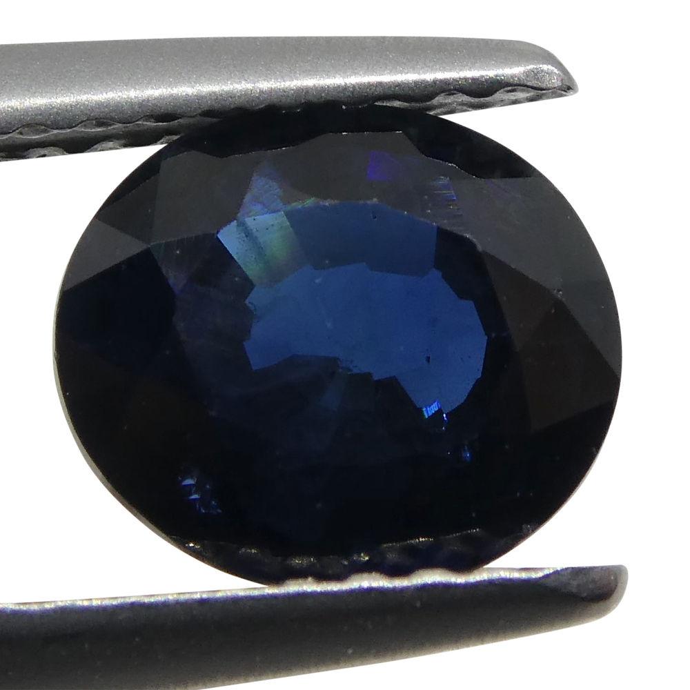 Blue oval sapphire 1.66 ct from Thailand, precision-cut single stone by SkyJems Canadian gemstone experts