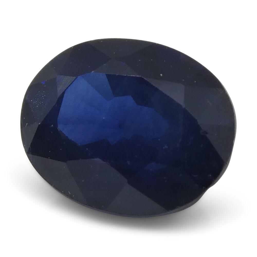 Blue 1.28 ct Oval Sapphire from Thailand, precision-cut single stone by SkyJems Canadian gemstone experts