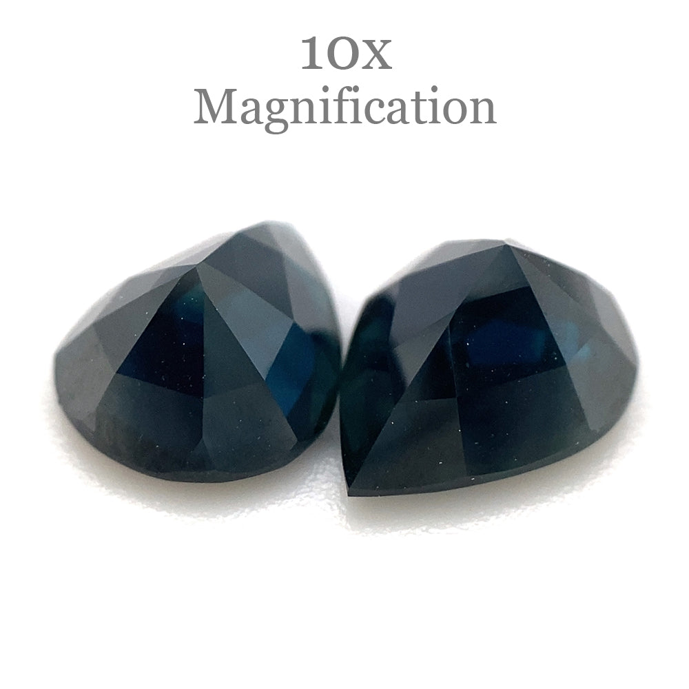 3.68ct Pair Pear Blue Sapphire from Thailand Unheated - Skyjems Wholesale Gemstones