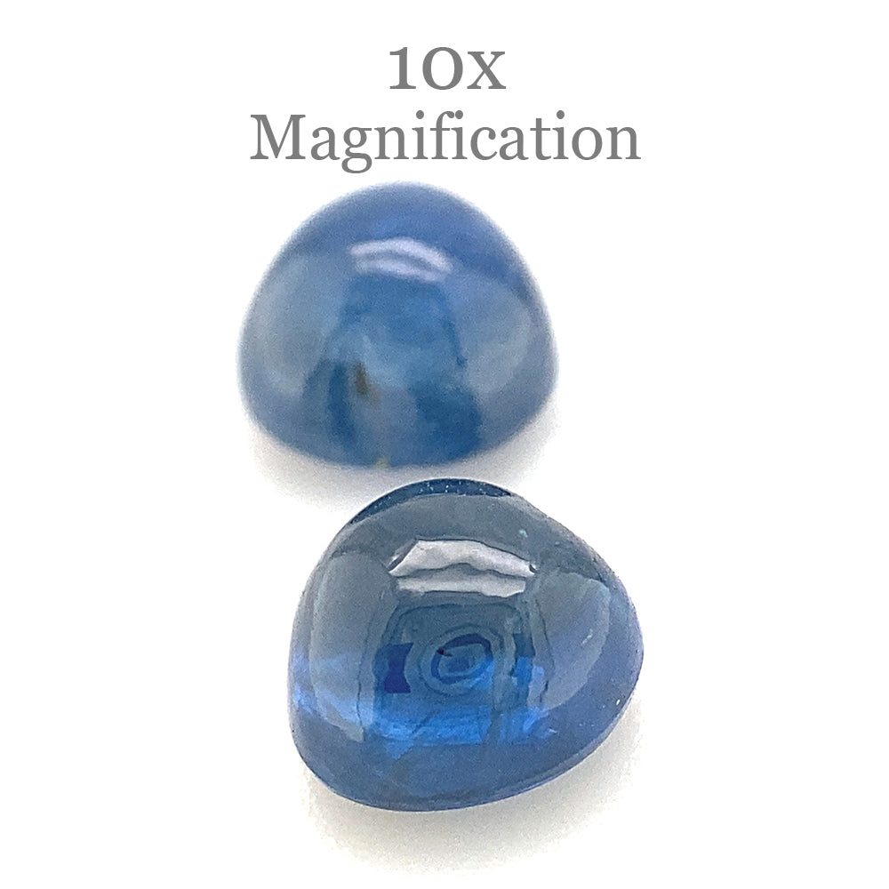 3.22ct Pair Heart Cabochon Blue Sapphire from Thailand Unheated - Skyjems Wholesale Gemstones