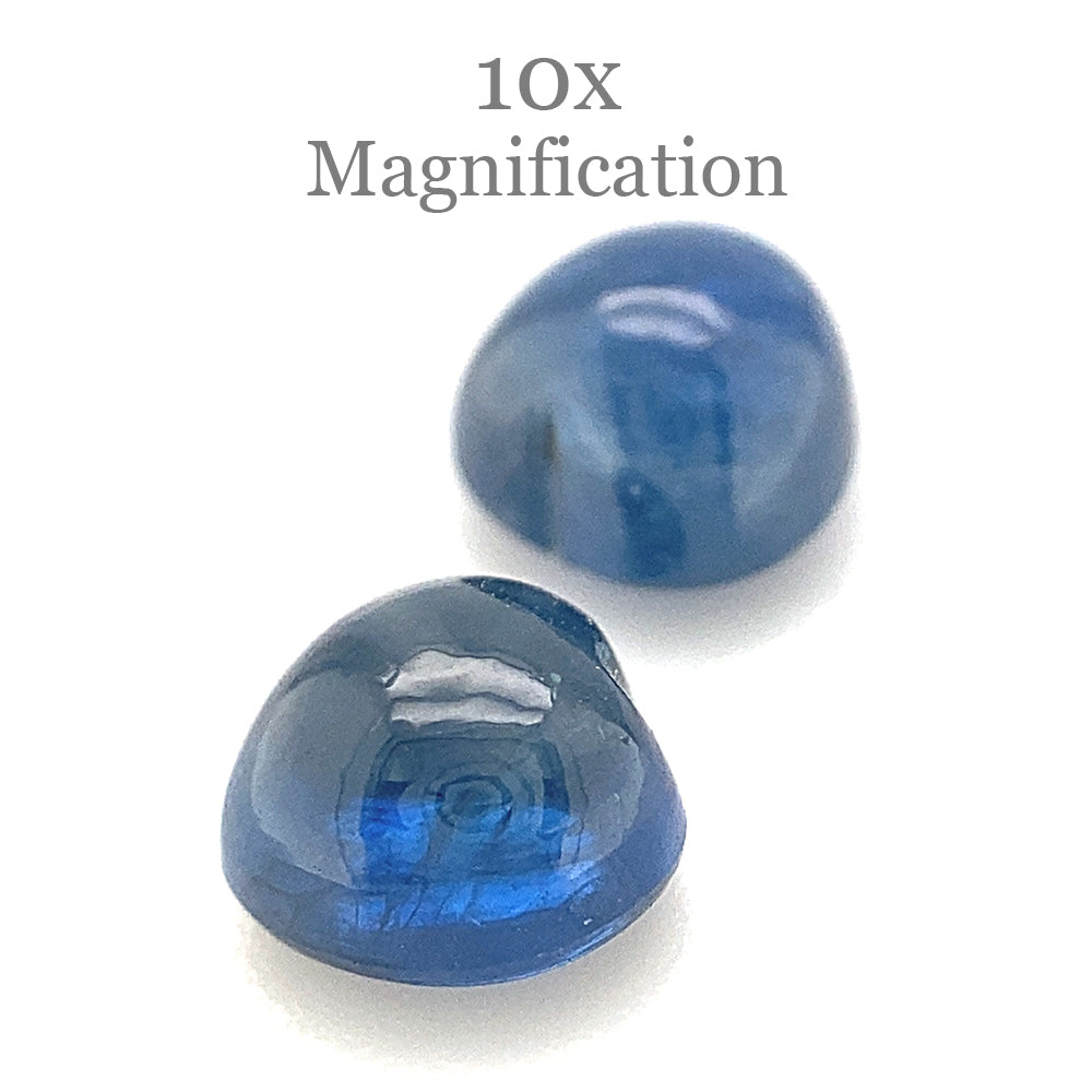 3.22ct Pair Heart Cabochon Blue Sapphire from Thailand Unheated - Skyjems Wholesale Gemstones