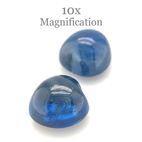 3.22ct Pair Heart Cabochon Blue Sapphire from Thailand Unheated
