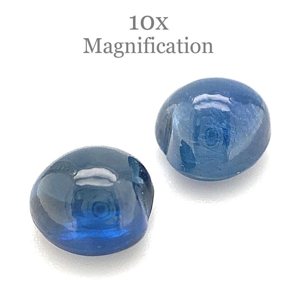 3.22ct Pair Heart Cabochon Blue Sapphire from Thailand Unheated - Skyjems Wholesale Gemstones