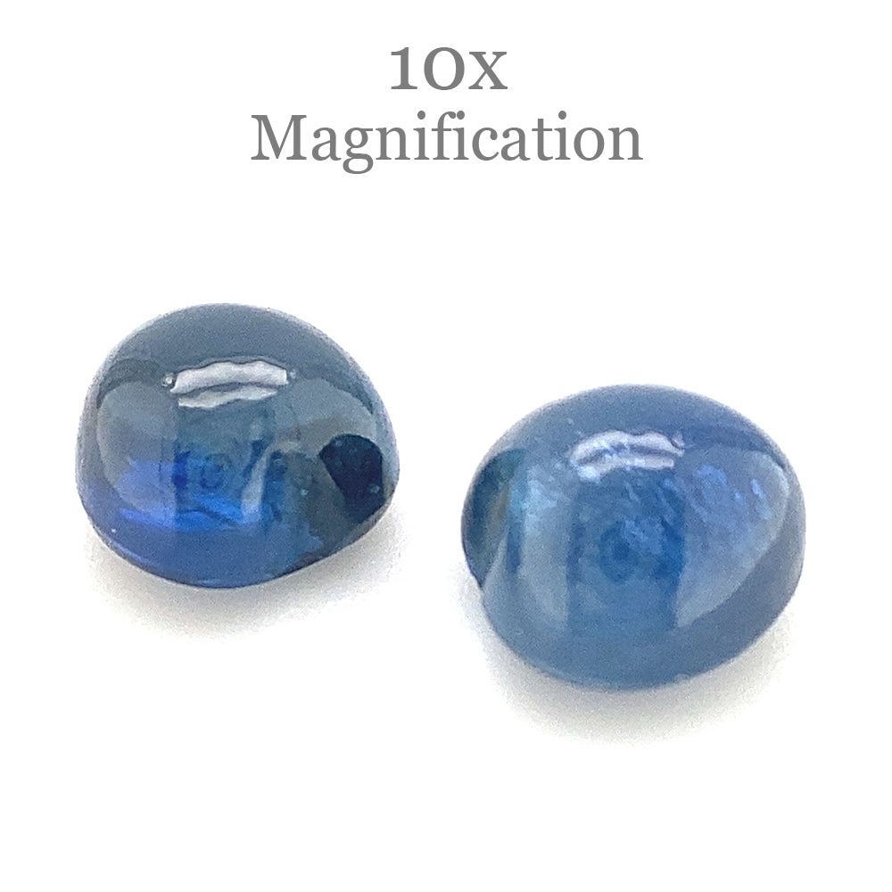 3.22ct Pair Heart Cabochon Blue Sapphire from Thailand Unheated - Skyjems Wholesale Gemstones