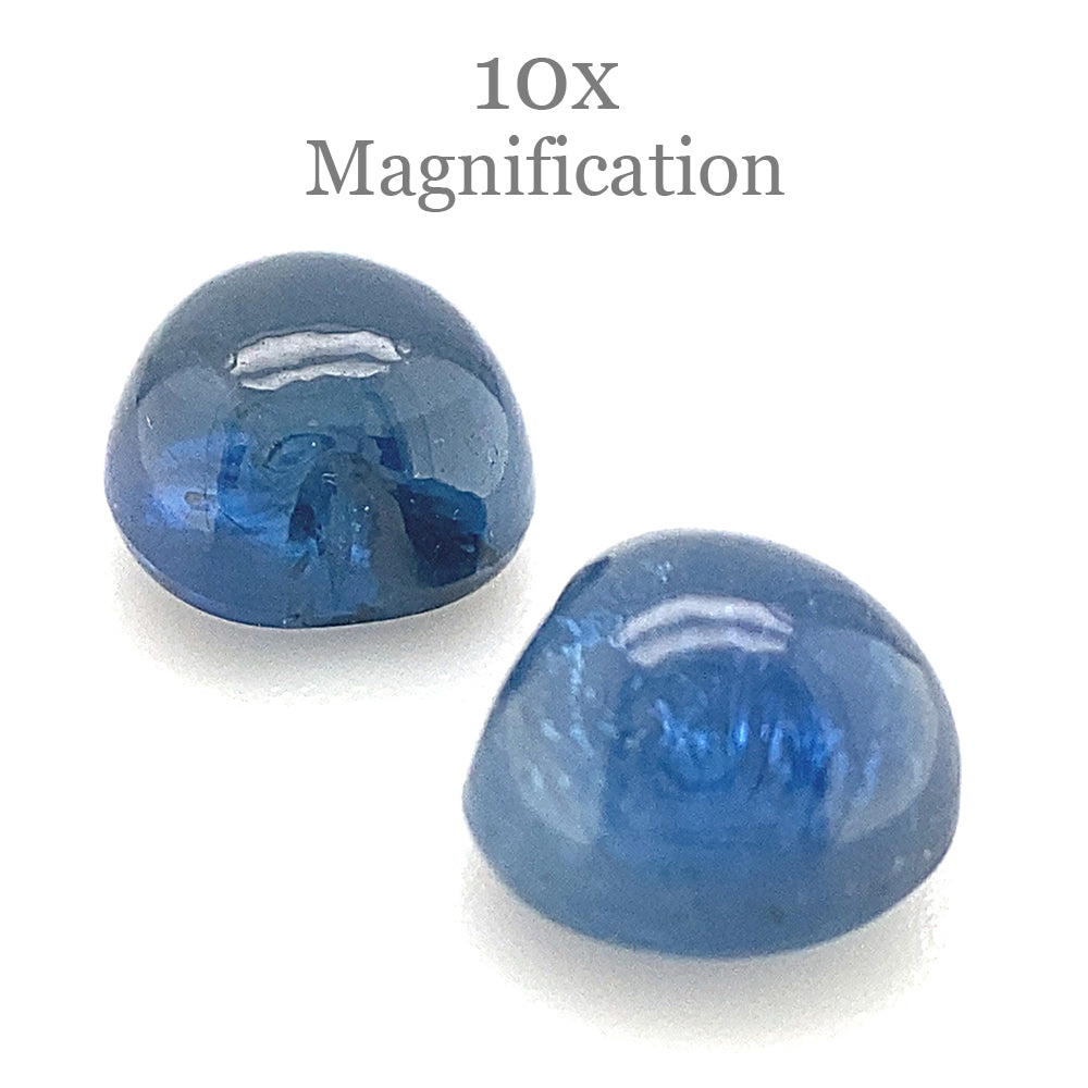 3.22ct Pair Heart Cabochon Blue Sapphire from Thailand Unheated - Skyjems Wholesale Gemstones