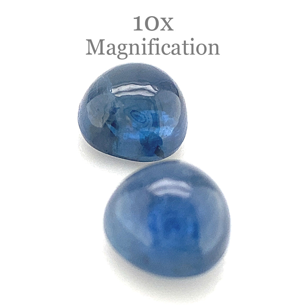 3.22ct Pair Heart Cabochon Blue Sapphire from Thailand Unheated - Skyjems Wholesale Gemstones