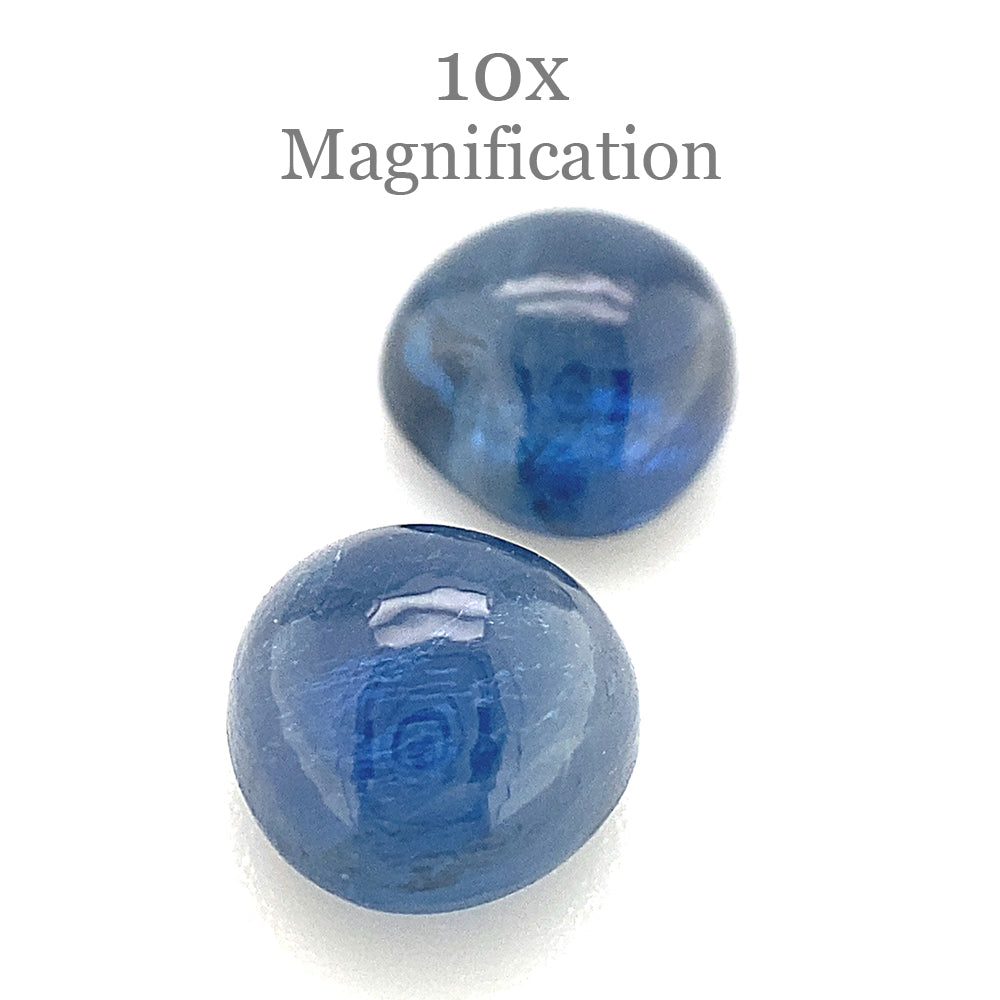 3.22ct Pair Heart Cabochon Blue Sapphire from Thailand Unheated - Skyjems Wholesale Gemstones