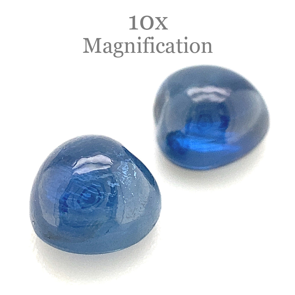 3.22ct Pair Heart Cabochon Blue Sapphire from Thailand Unheated - Skyjems Wholesale Gemstones