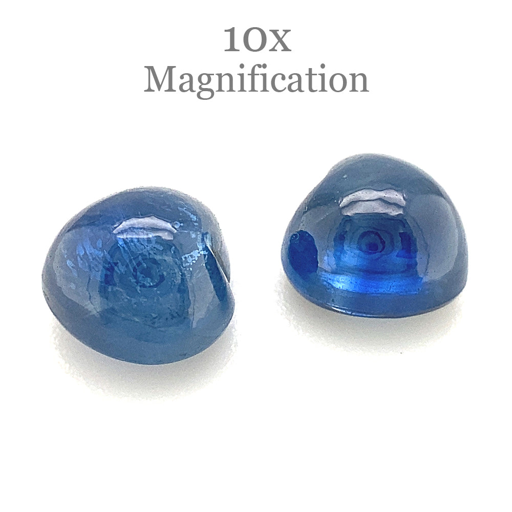 3.22ct Pair Heart Cabochon Blue Sapphire from Thailand Unheated