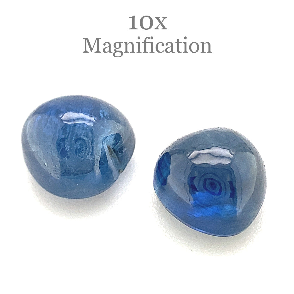 3.22ct Pair Heart Cabochon Blue Sapphire from Thailand Unheated - Skyjems Wholesale Gemstones