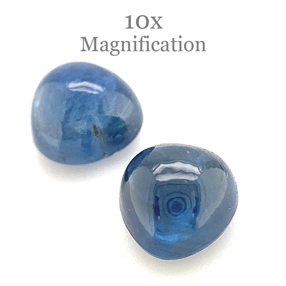 3.22ct Pair Heart Cabochon Blue Sapphire from Thailand Unheated - Skyjems Wholesale Gemstones