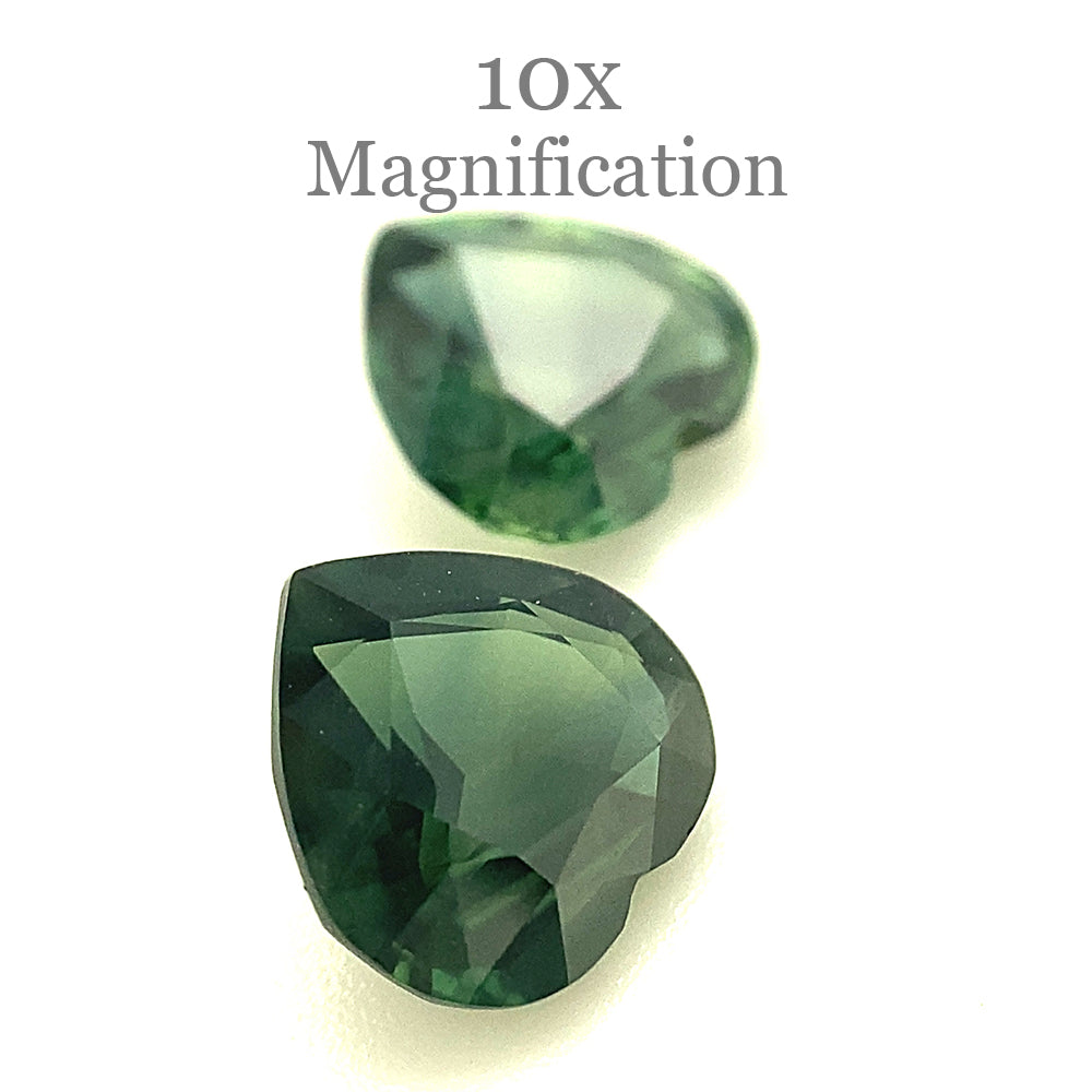 2.47ct Pair Heart Green Sapphire from Australia Unheated - Skyjems Wholesale Gemstones