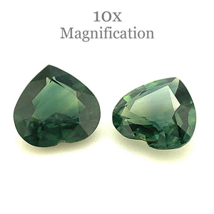 2.47ct Pair Heart Green Sapphire from Australia Unheated - Skyjems Wholesale Gemstones