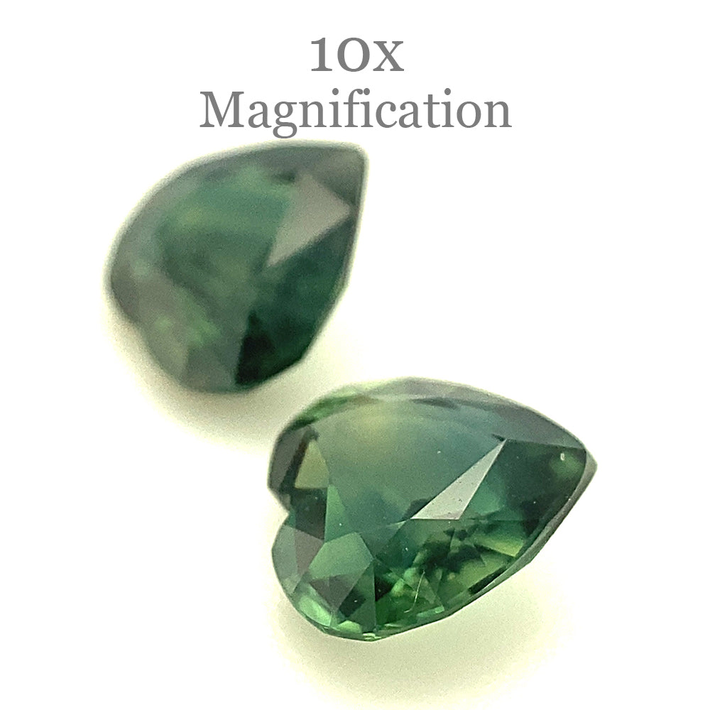 2.47ct Pair Heart Green Sapphire from Australia Unheated - Skyjems Wholesale Gemstones