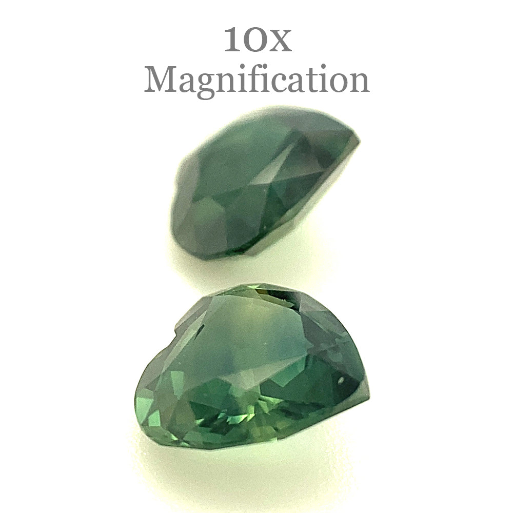 2.47ct Pair Heart Green Sapphire from Australia Unheated - Skyjems Wholesale Gemstones