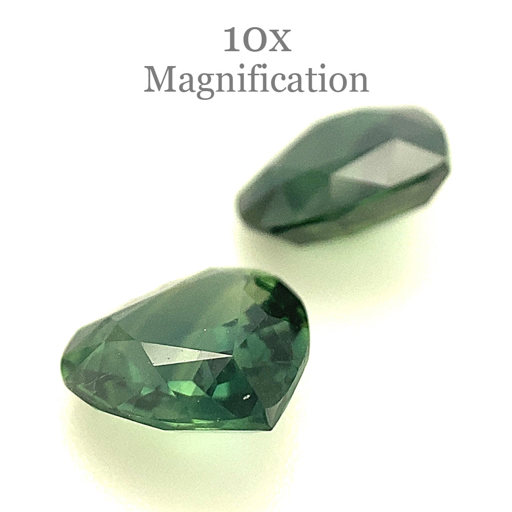 2.47ct Pair Heart Green Sapphire from Australia Unheated - Skyjems Wholesale Gemstones