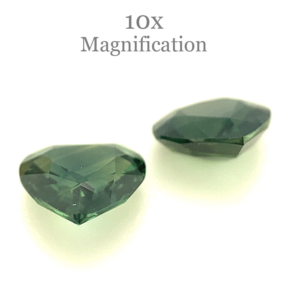 2.47ct Pair Heart Green Sapphire from Australia Unheated - Skyjems Wholesale Gemstones