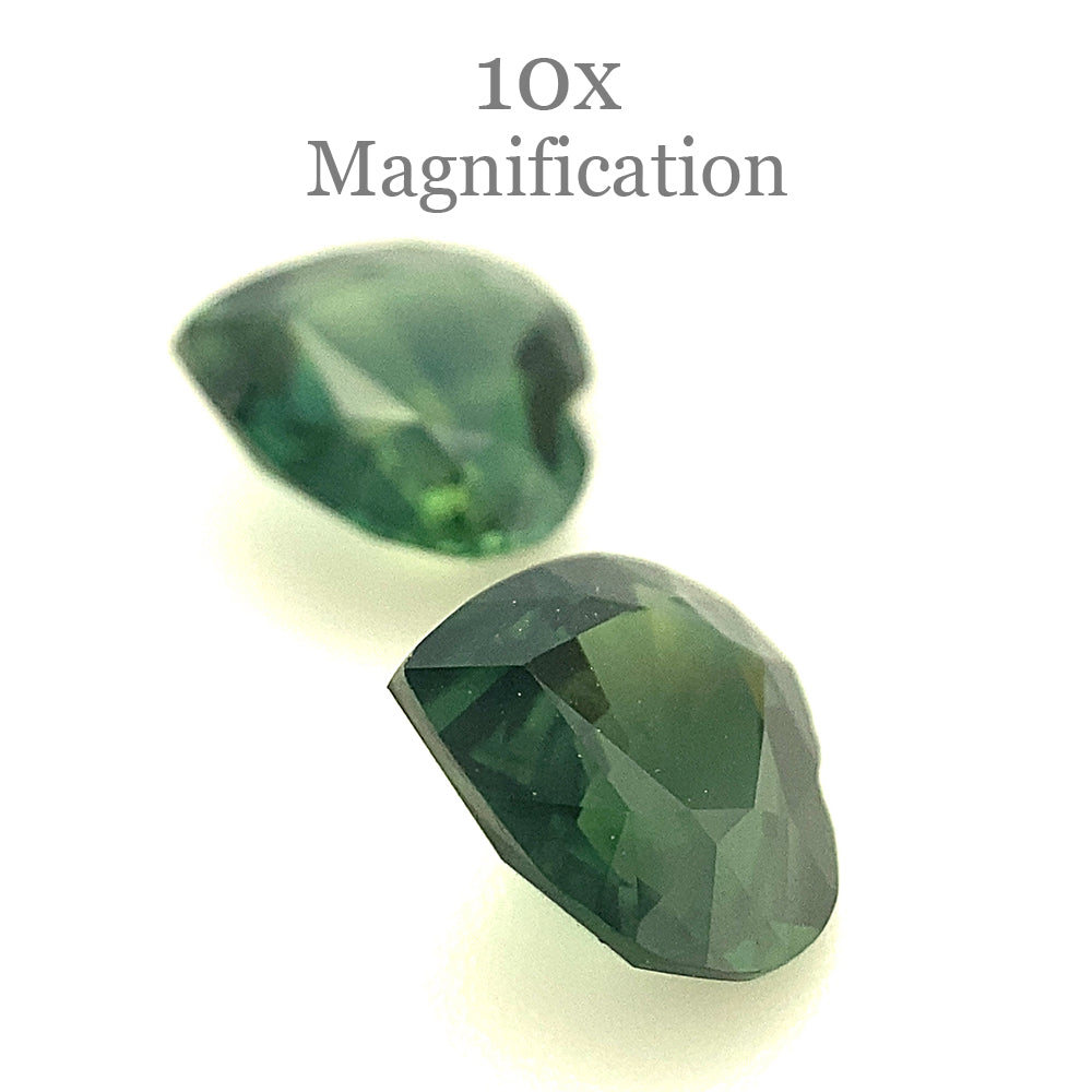 2.47ct Pair Heart Green Sapphire from Australia Unheated - Skyjems Wholesale Gemstones