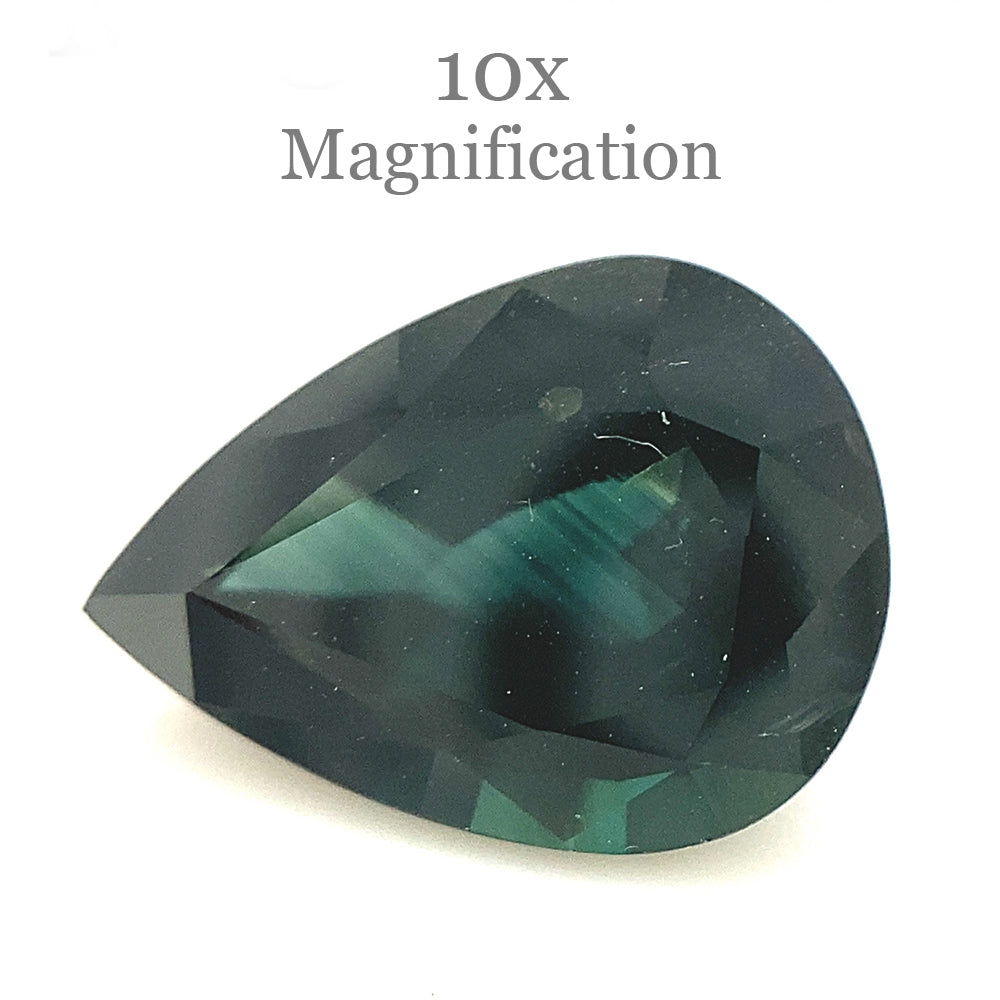 3.02ct Teal Green Australian Sapphire Pear Cut Unheated Gemstone by SkyJems Fine Gems Canada