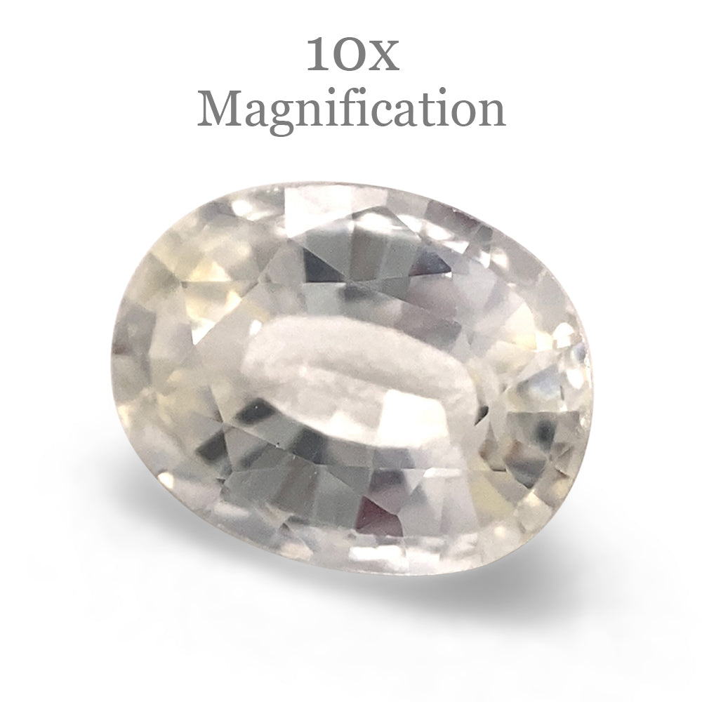 1.07ct Oval White Sapphire from Sri Lanka Unheated - Skyjems Wholesale Gemstones