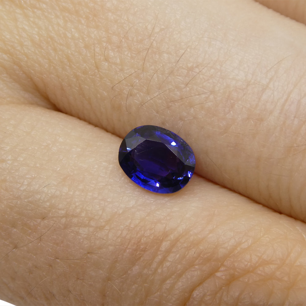 1.03ct Oval Blue Sapphire from Madagascar, unheated natural gemstone by SkyJems, premium Canadian colored gem specialists