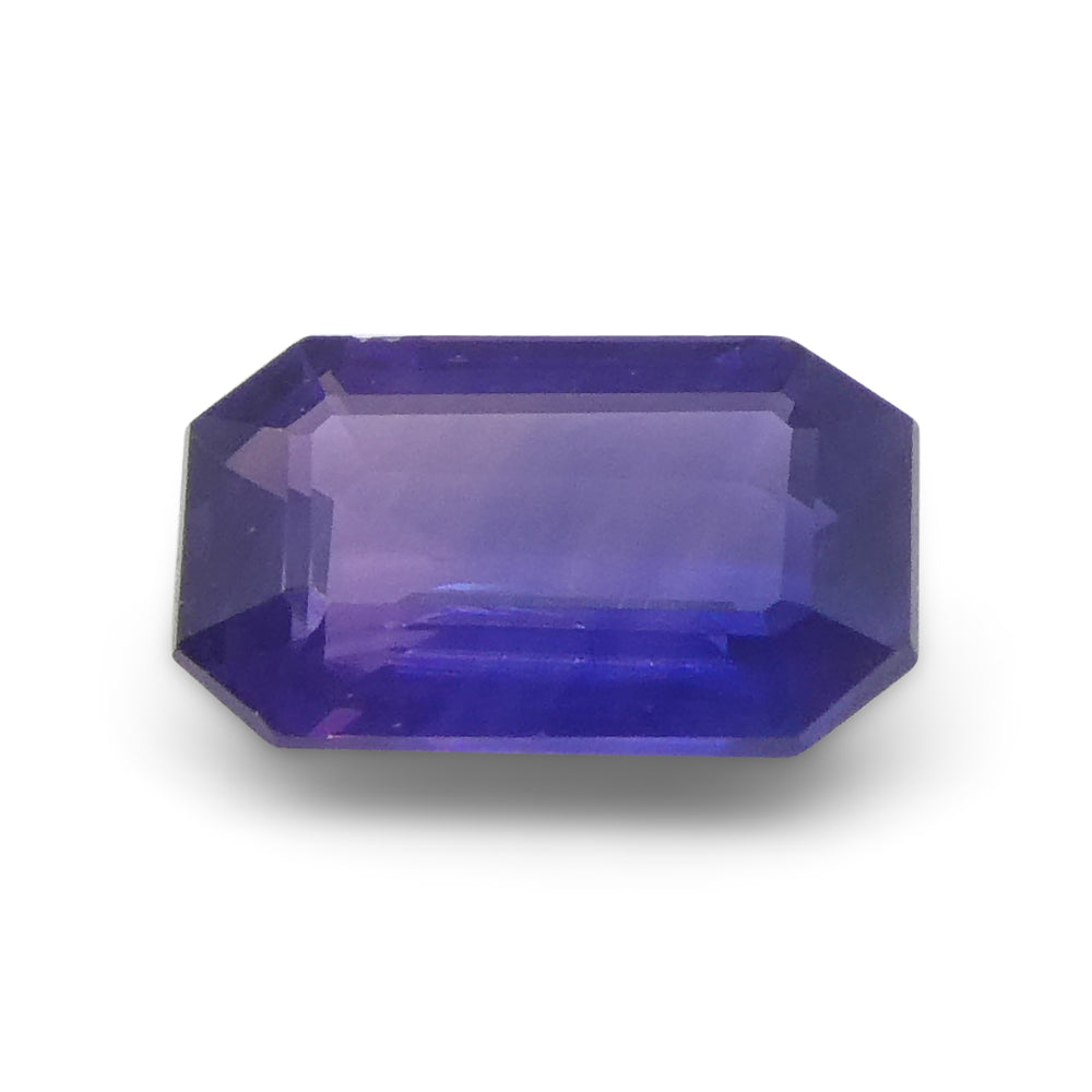 0.95ct Blue/Pink Parti Sapphire, Emerald Cut, Unheated Madagascar Gem by SkyJems Rare Coloured Stones