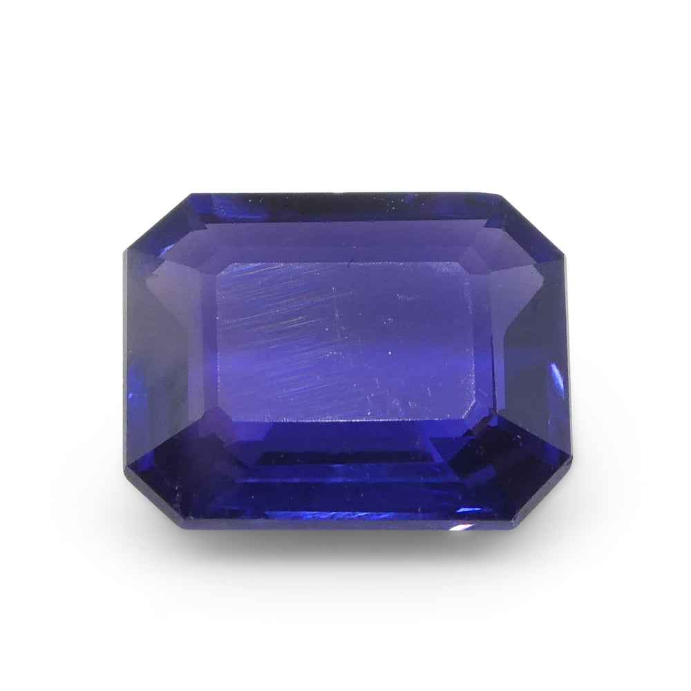 0.88ct Emerald Cut Purple Sapphire from Madagascar Unheated - Skyjems Wholesale Gemstones