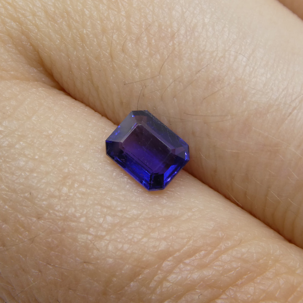 0.88ct Emerald Cut Purple Sapphire from Madagascar Unheated - Skyjems Wholesale Gemstones