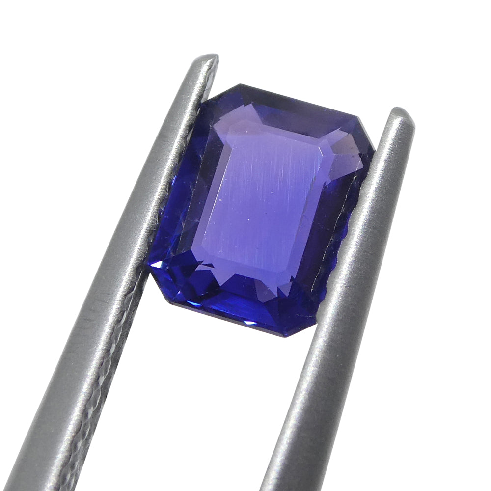 0.88ct Emerald Cut Purple Sapphire from Madagascar Unheated - Skyjems Wholesale Gemstones