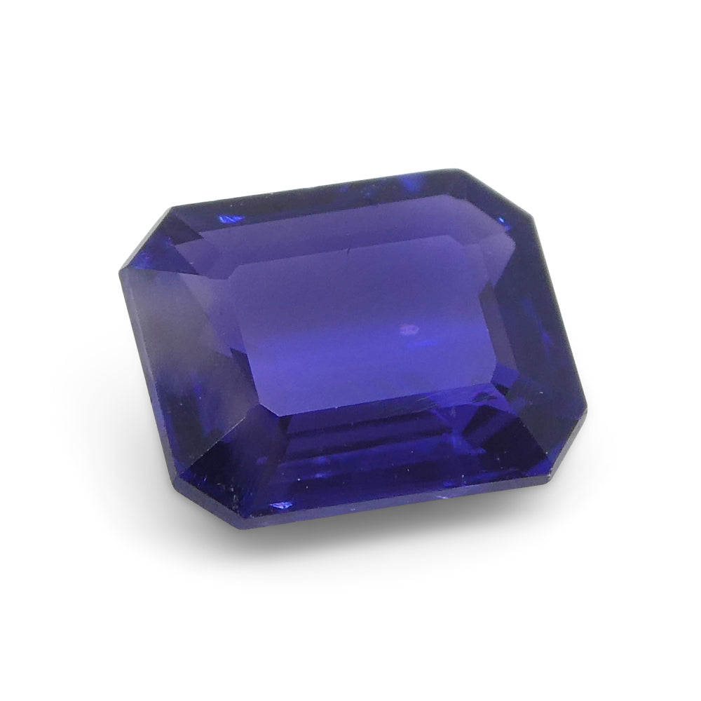 0.88ct Emerald Cut Purple Sapphire from Madagascar Unheated - Skyjems Wholesale Gemstones