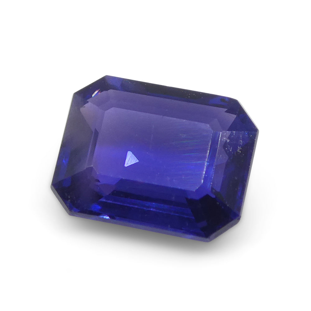 0.88ct Emerald Cut Purple Sapphire from Madagascar Unheated - Skyjems Wholesale Gemstones