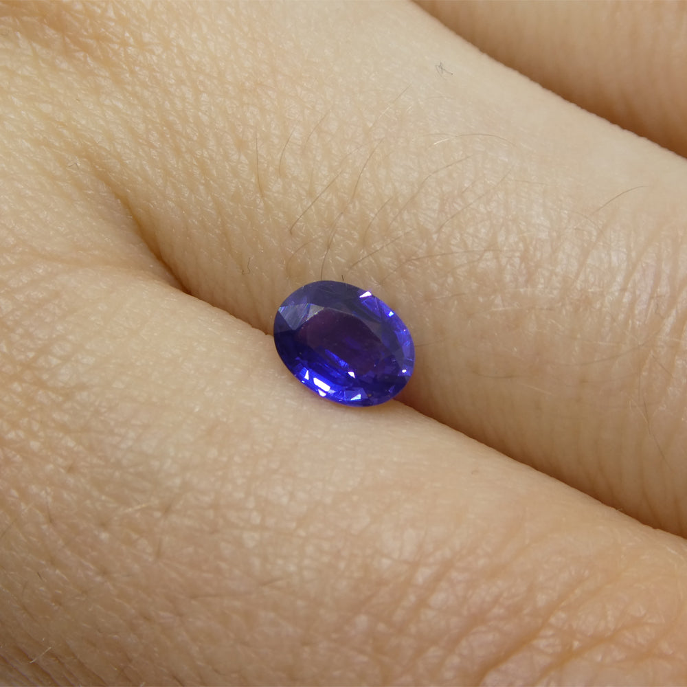 0.81ct Oval Purple Sapphire from Madagascar Unheated - Skyjems Wholesale Gemstones