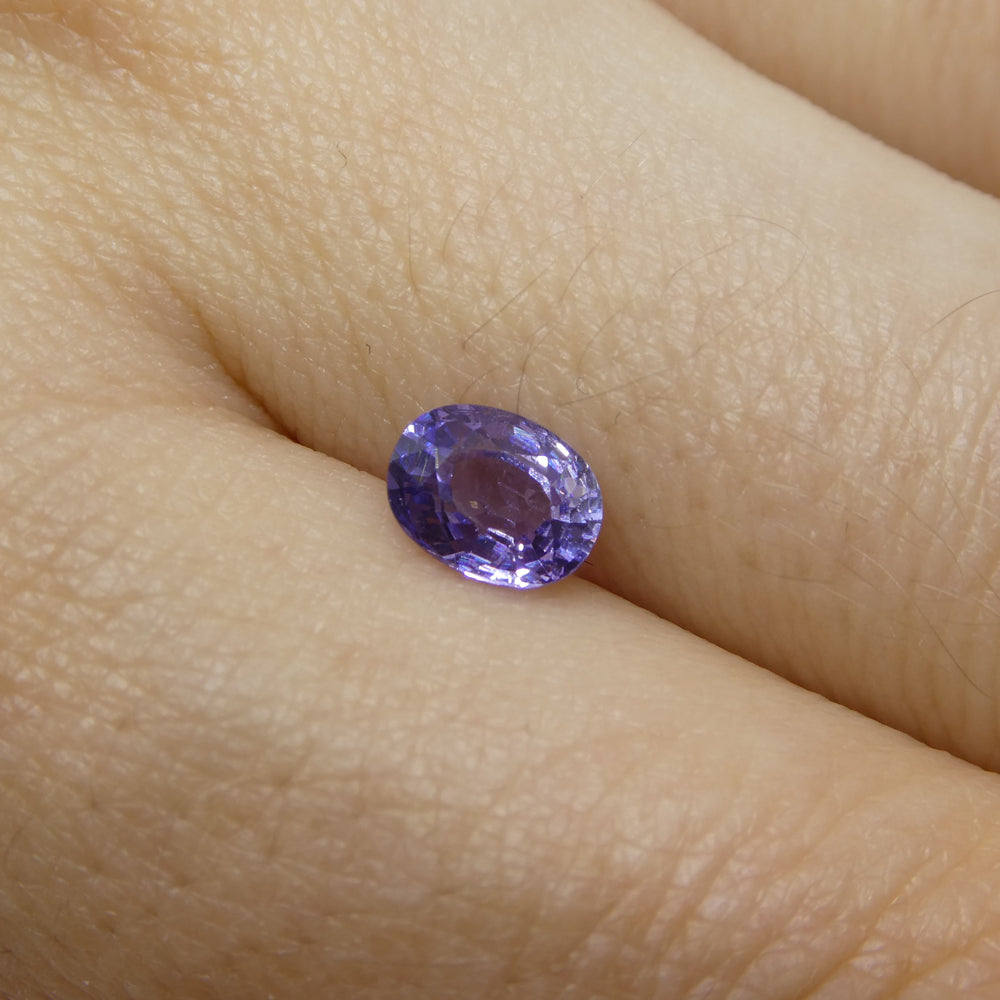 0.91ct Oval Purple Sapphire from Madagascar, unheated natural gemstone by SkyJems Canadian gem specialists