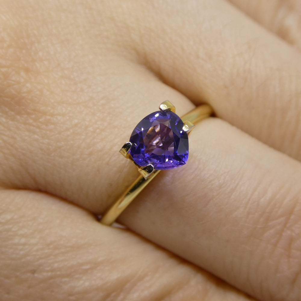 1.08ct Trillion Purple Sapphire from Madagascar - Unheated Natural Gem by SkyJems Canadian Gemstone Specialists