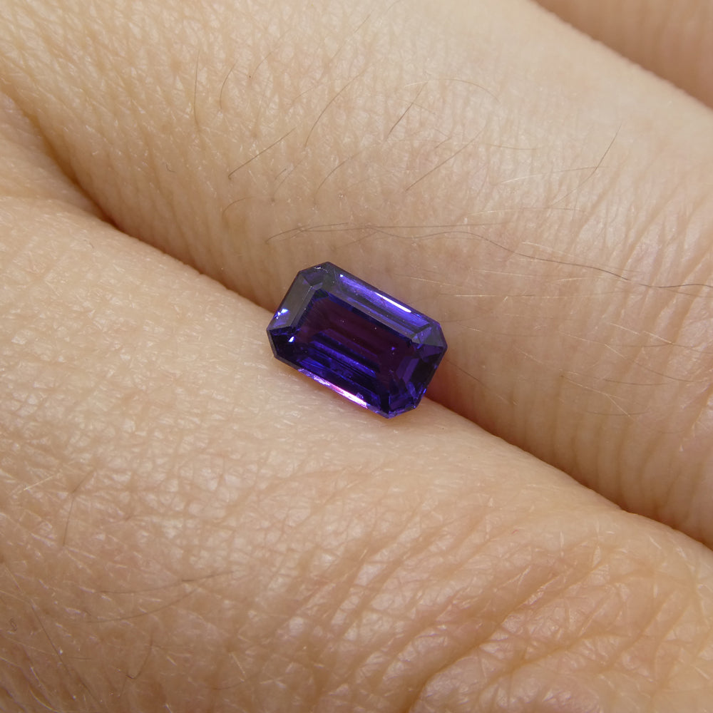 0.82ct Emerald Cut Pink-Purple Sapphire from Madagascar - Skyjems Wholesale Gemstones