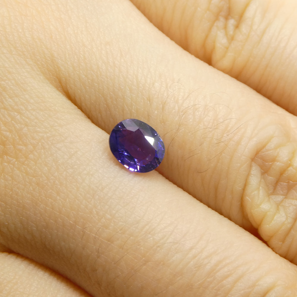 1.07ct Oval Purple Sapphire from Madagascar, unheated natural gemstone by SkyJems, premium Canadian colored gem specialists
