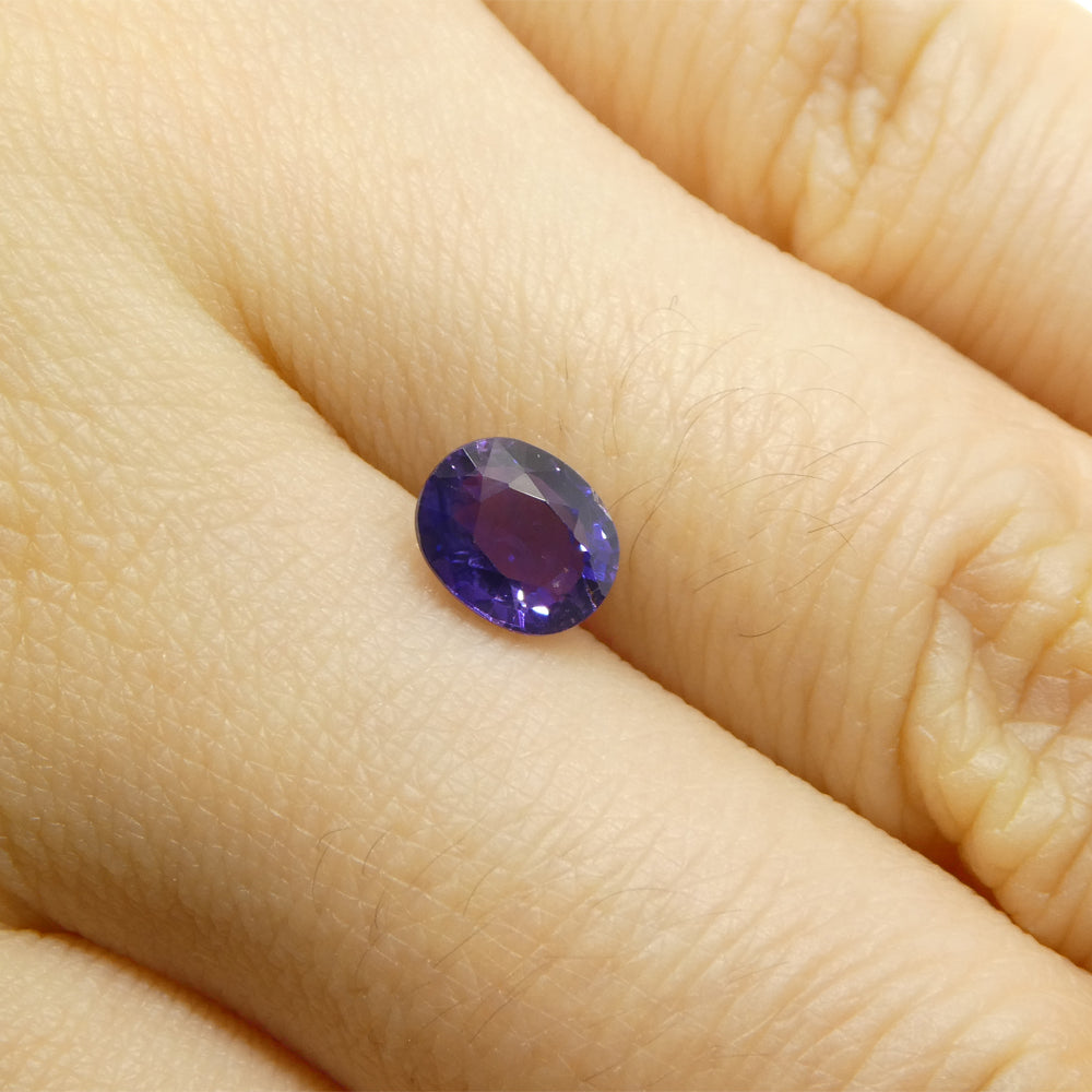 1.07ct Oval Purple Sapphire from Madagascar, unheated natural gemstone by SkyJems, premium Canadian colored gem specialists