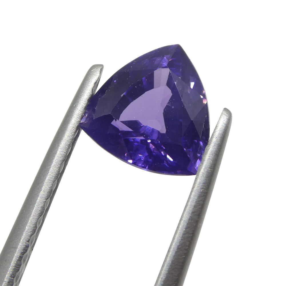 SkyJems 1.02ct Trillion Purple Sapphire from Madagascar - Unheated Natural Gem, Brilliant Cut Corundum Stone