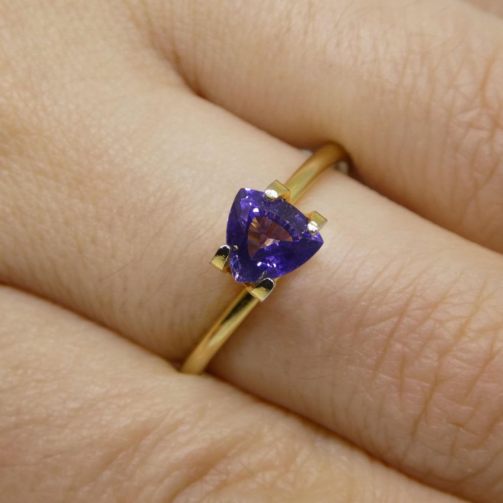 SkyJems 1.02ct Trillion Purple Sapphire from Madagascar - Unheated Natural Gem, Brilliant Cut Corundum Stone