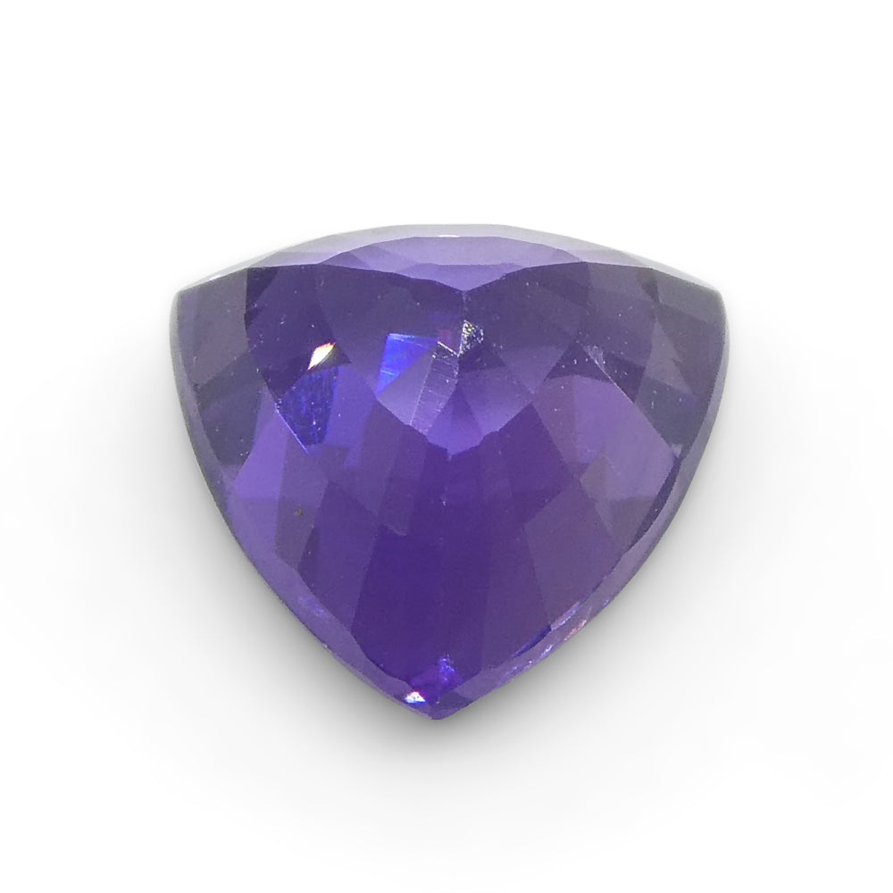 SkyJems 1.02ct Trillion Purple Sapphire from Madagascar, unheated natural gemstone with brilliant cut and deep color