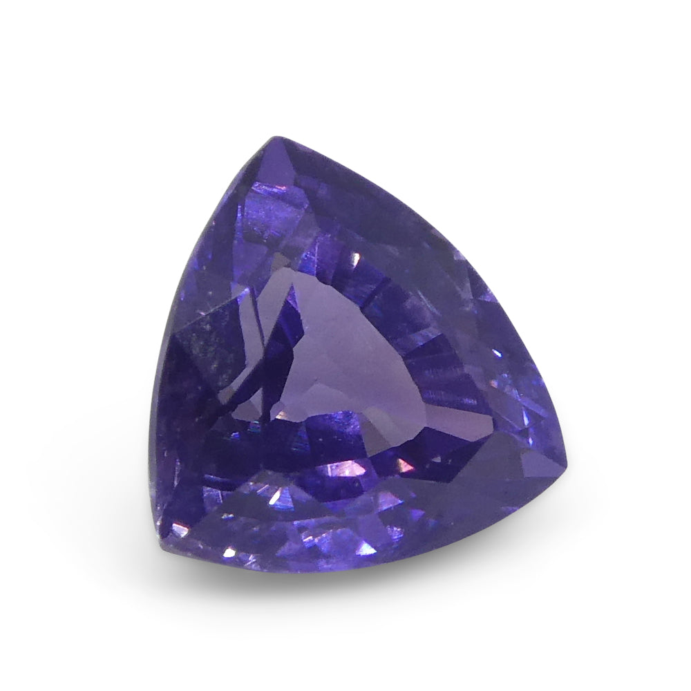 SkyJems 1.02ct Trillion Purple Sapphire from Madagascar - Unheated Natural Gem, Brilliant Cut Corundum Stone