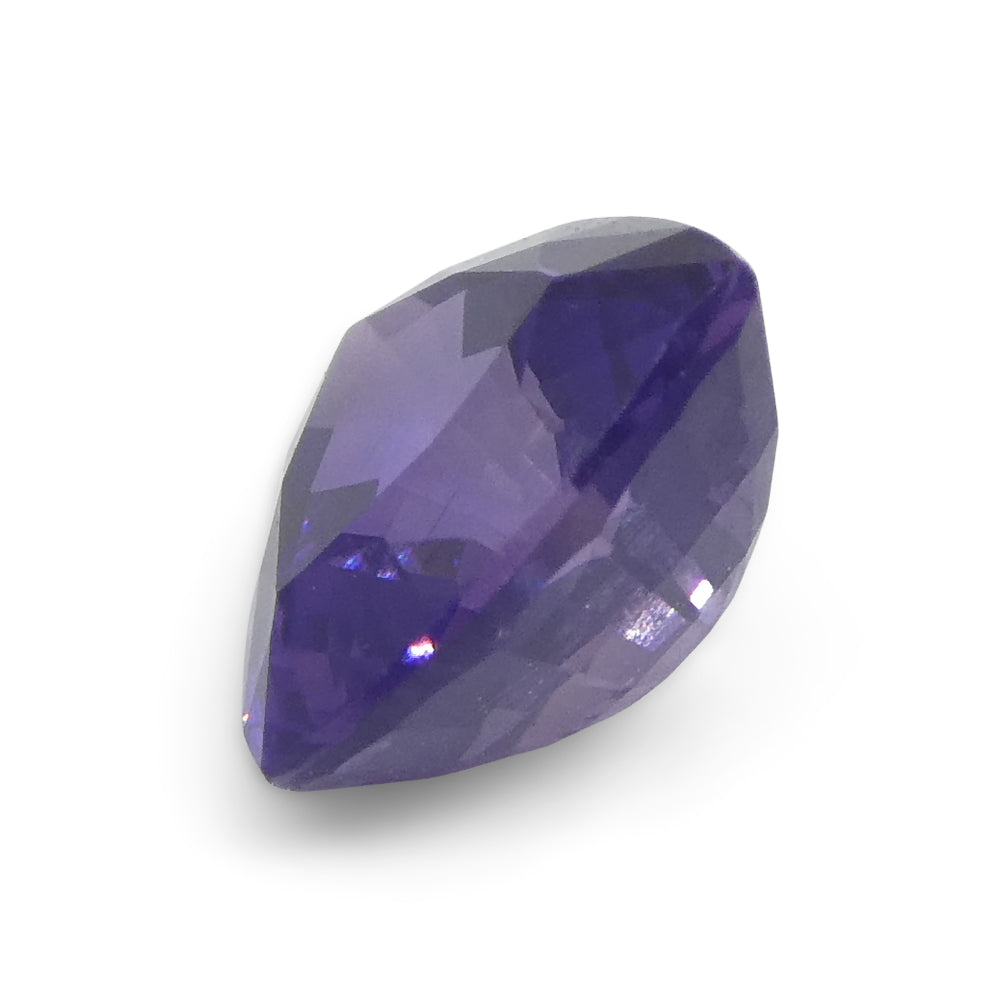 SkyJems 1.02ct Trillion Purple Sapphire from Madagascar, unheated natural gemstone with brilliant cut and deep color