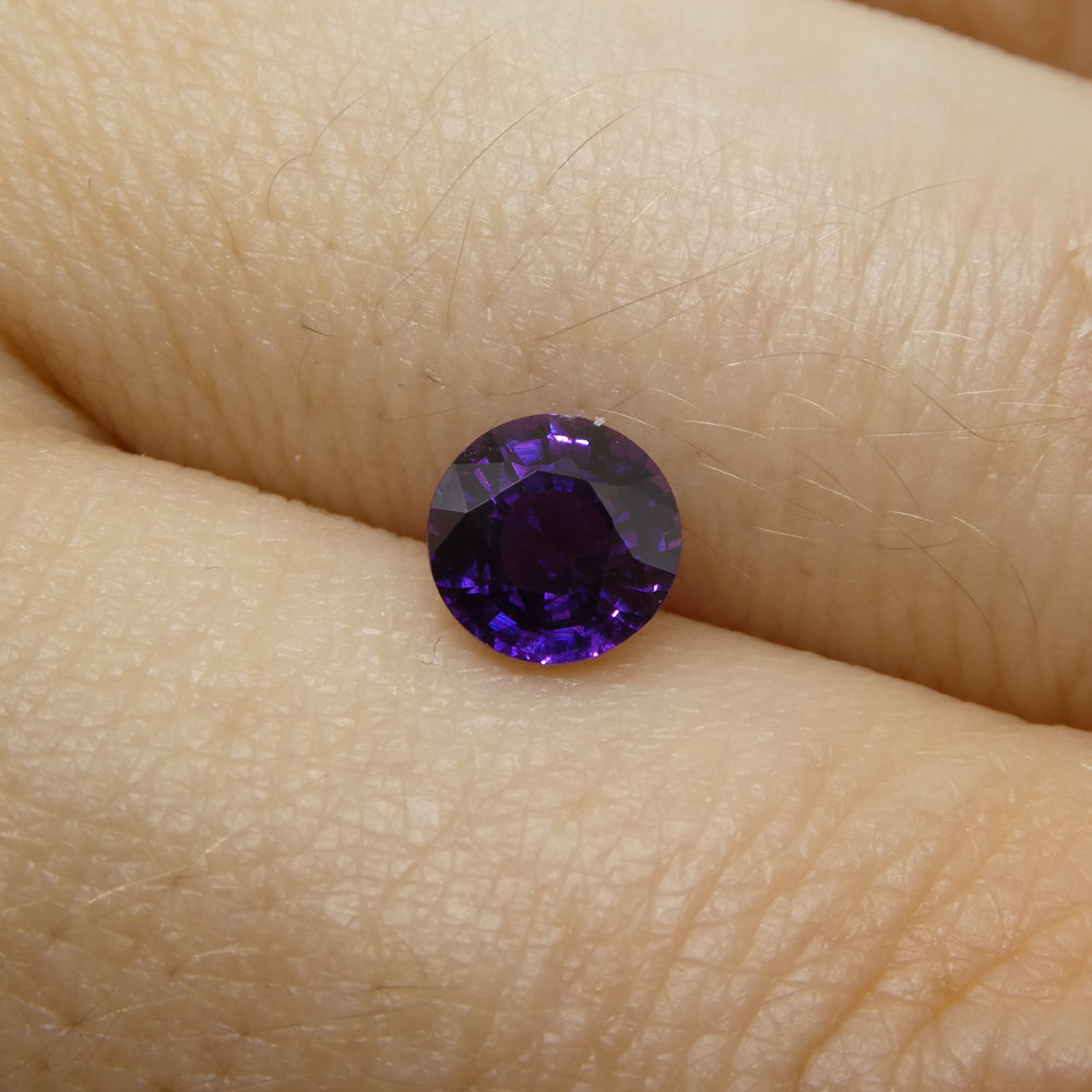 1.01ct Round Purple Sapphire from East Africa, Unheated - Skyjems Wholesale Gemstones