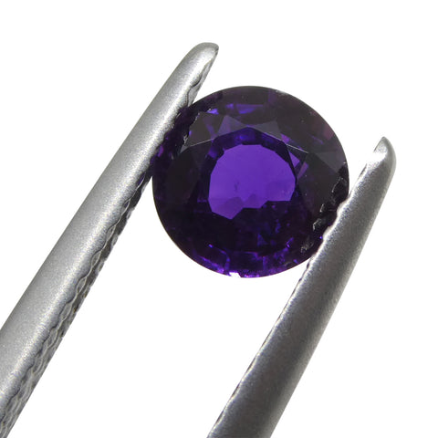 1.01ct Round Purple Sapphire from East Africa, Unheated